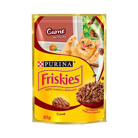 Friskies Sachê Gatos Adultos Carne Ao Molho 85g