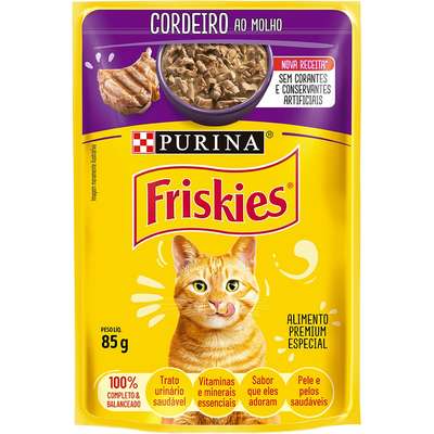 Friskies Sachê Gatos Adultos Cordeiro Ao Molho 85g
