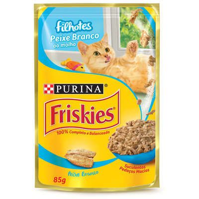 Friskies Sachê Gatos Filhotes Peixe Branco Ao Molho 85g