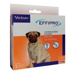Effipro Antiplugas e Carrapatos para Cães de 2kg a 10Kg 0,67mL Virbac