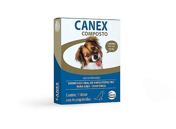 Canex Composto Vermífugo com 4 Comprimidos