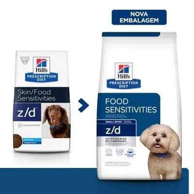Ração Hill's Prescription Diet z/d Pedaços Pequenos para Cães Adultos - Alergia Alimentares e da Pele 3,17kg