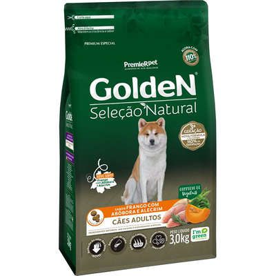 Ração Golden Seleção Natural para Cães Adultos Frango com Abóbora e Alecrim