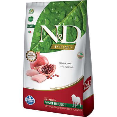 Ração N&d Prime Grain Free para Cães Adultos Frango Maxi Breeds Raças Grandes 10kg