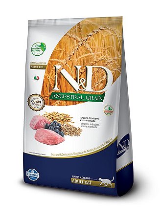 Ração ND N&d Ancestral Grain Low Grain para Gatos Adultos Cordeiro