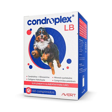 Suplemento Alimentar Avert Condroplex LB para Cães 120g 60 Comprimidos