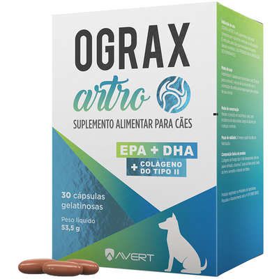 Suplemento Avert Ograx Artro para Cães 30 Capsulas 53,5g