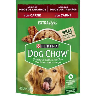 Dog Chow Sachê Câes Adultos Carne 100g