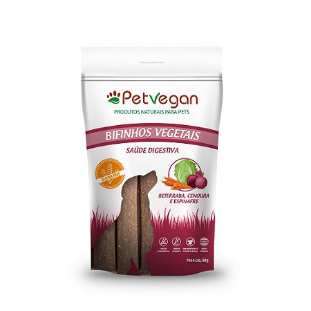 PetVegan Bifinho Vegetais Cenoura, Beterraba e Espinafre Glutén Free