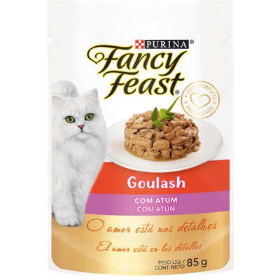 Racão Úmida Purina Fancy Feast Sachê Goulash com Atum para Gatos Adultos 85g