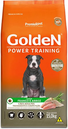 Ração Golden Power Training para Cães Adultos Frango e Arroz 15kg