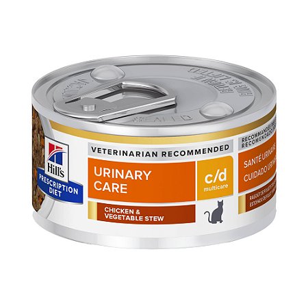 Ração Hill's Prescription Diet Sabor Frango & Vegetais c/d Multicare para Gatos - Cuidado Urinário 82g