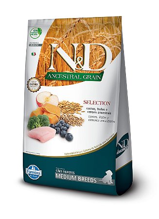 Ração N&D Ancestral Selection Cães Filhotes Médios 15 kg