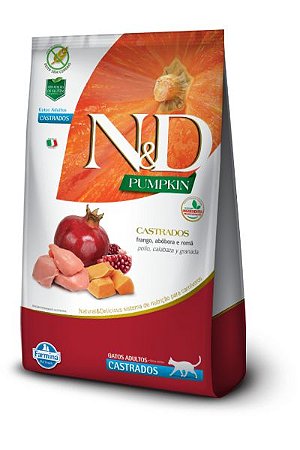 Ração ND N&D Pumpkin Grain Free para Gatos Adultos Castrados Frango