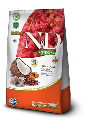 Ração ND N&D Quinoa Grain Free para Gatos Skin Coat Adultos Peixe