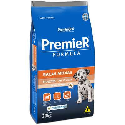 Ração Premier Formula para Cães Filhotes Raças Médias Sabor Frango 20kg