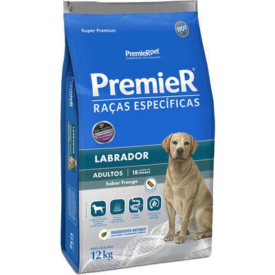 Ração Premier Raças Específicas para Cães Adultos Labrador Sabor Frango 12kg