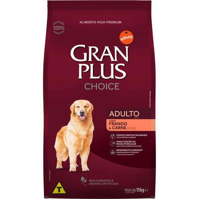 Ração Affnity Gran Plus Choice para Cães Adultos Sabor Frango e Carne