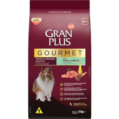 Ração Affnity Gran Plus Gourmet para Cães Médios e Grandes Adultos Sabor Peru e Arroz 15kg