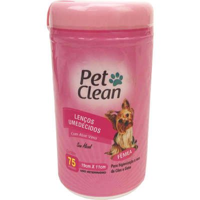 Lenços Umedecidos Pet Clean Rosa  para Cães