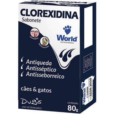Sabonete World Dug's Clorexidina Cães & Gatos 80g