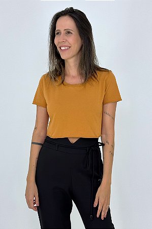 Blusa Semi Cropped Básica Algodão