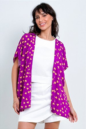 Kimono Amplo Corações