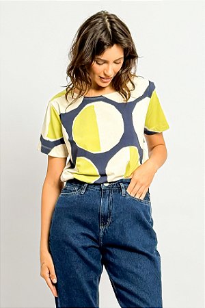 Blusa Fluity Manga Curta Estampa