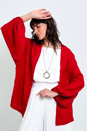 Kimono Liso Manga Longa Bufante