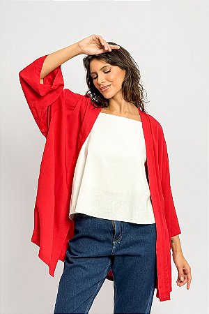 Kimono Liso Viscose Manga Ampla 2/4