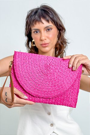 Bolsa Clutch Trançada Franja Color