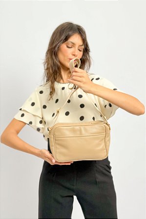 Bolsa Retangular Bolsos Couro