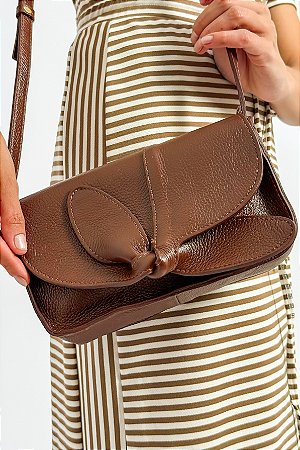 Bolsa Couro Retangular Laço