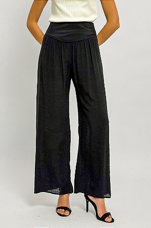 Calça Pantalona Pala V Zíper Costas