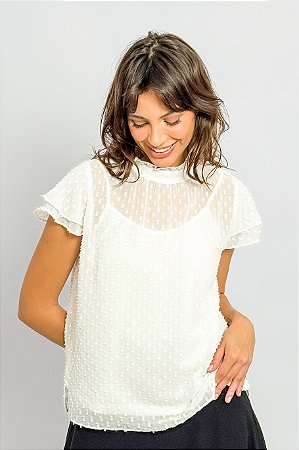 Blusa Pompons Golinha Manga Camadas