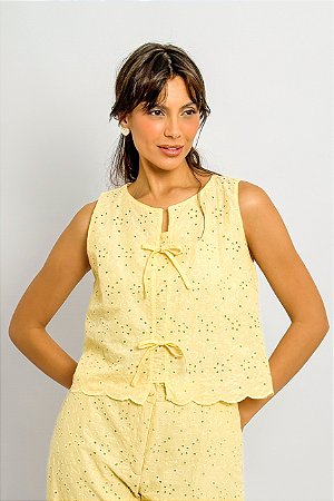 Blusa Sem Manga Laise Lacinhos