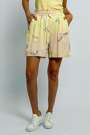 Short Cós Elástico Degradê Pássaros