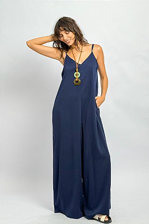 Macacão Amplo Pantalona Alcinhas Reguláveis