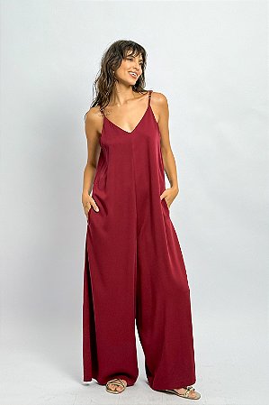 Macacão Amplo Pantalona Alcinhas Reguláveis