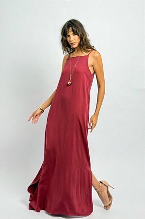 Vestido Longo Viscose Alcinha Cava Americana