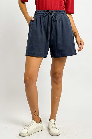 Short Moletinho Cós Elástico Amarração