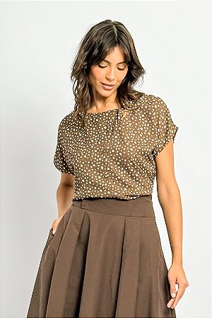 Blusa Manga Curta Bambi Print