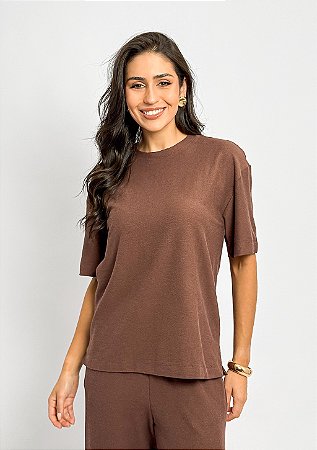 Blusa Básica Moletinho Manga Curta