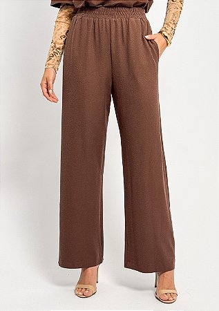 Calça Pantalona Moletinho Cós Elástico