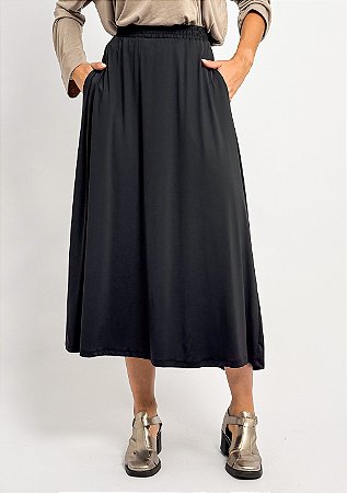 Saia Midi Fluity Lisa Cós Elástico