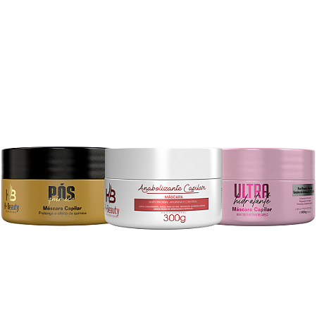 Kit Cronograma Capilar completo Hbeauty- 3 Passos ( Anabolizante 