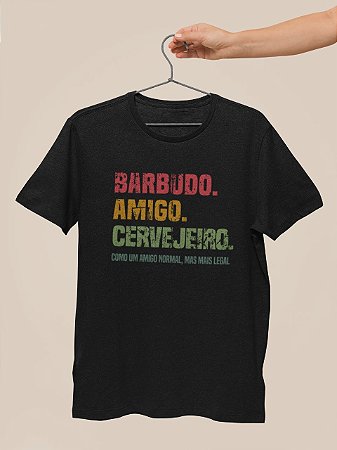 Camiseta Barbudo,Amigo,Cervejeiro