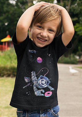 Camiseta Infantil Panda Astronauta