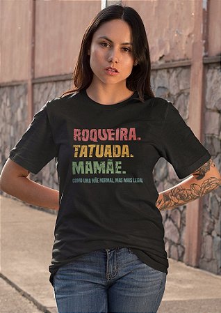 Camiseta Roqueira Tatuada Tia - Funnyquito Camisetas