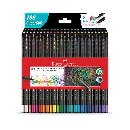 Lápis de Cor Faber-Castell SuperSoft 100 Cores